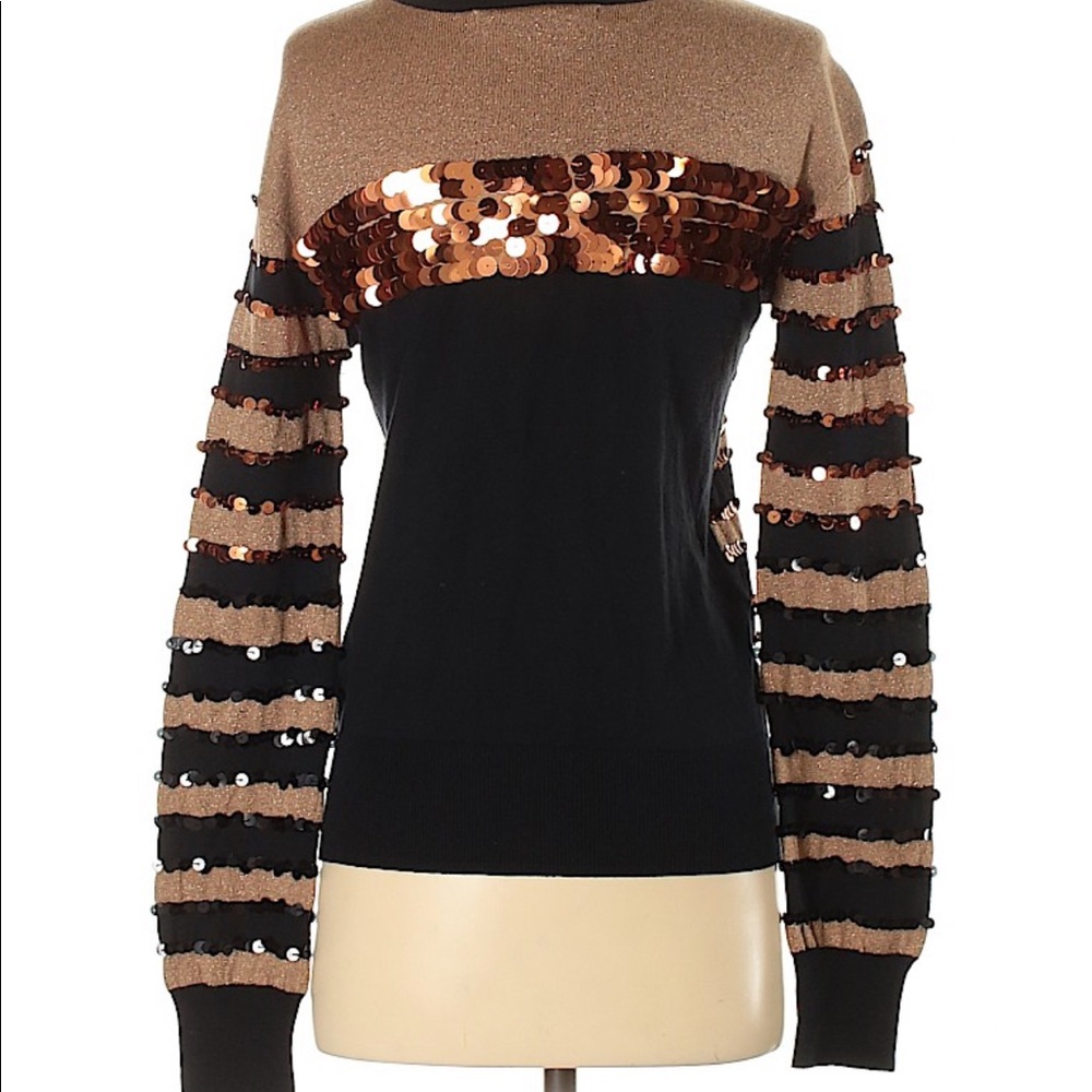 *HP* Marc Jacobs sequin sweater s black gold - Picture 2 of 5